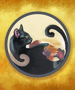 Chinese Yin Yang Cats Diamond Painting