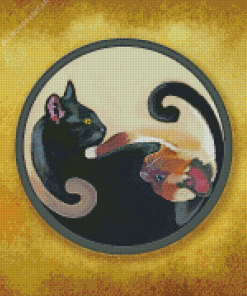 Chinese Yin Yang Cats Diamond Painting