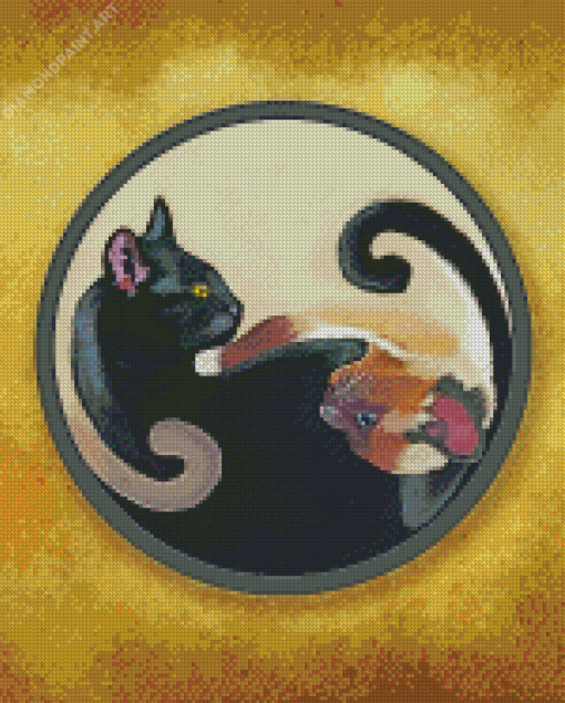 Chinese Yin Yang Cats Diamond Painting