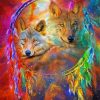 Galaxy Wolf Dream Catcher Diamond Painting