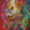 Galaxy Wolf Dream Catcher Diamond Painting