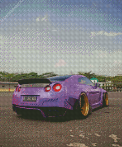 2018 Nissan GTR Dark Purple Diamond Painting