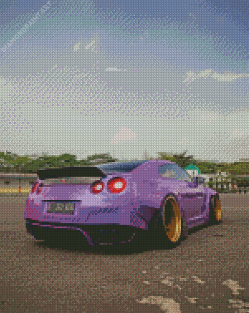 2018 Nissan GTR Dark Purple Diamond Painting