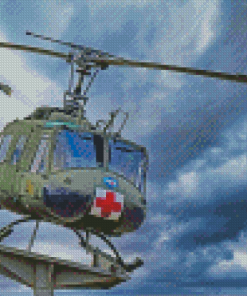 Aesthetic Huey Helicopter Diamond Painting