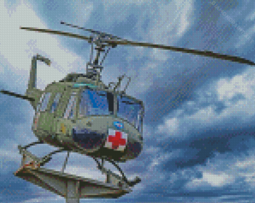 Aesthetic Huey Helicopter Diamond Painting