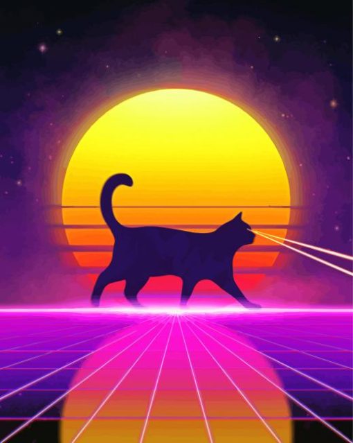 Aesthetic Retro Cat Diamond Paintings