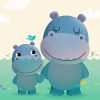 Baby Hippo And Mother Diamond Paintings