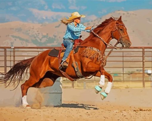 Barrel Racing 1 Diamond Paintings