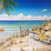 Beach Scene With Bicycle Diamond Painting