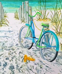 Bicycle On Beach Diamond Paintings