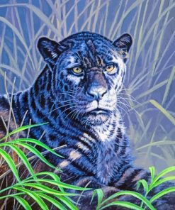 Black Jaguar Diamond Painting