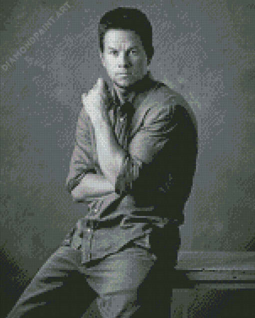 Black And White Mark Wahlberg Diamond Paintings