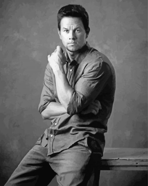 Black And White Mark Wahlberg Diamond Paintings