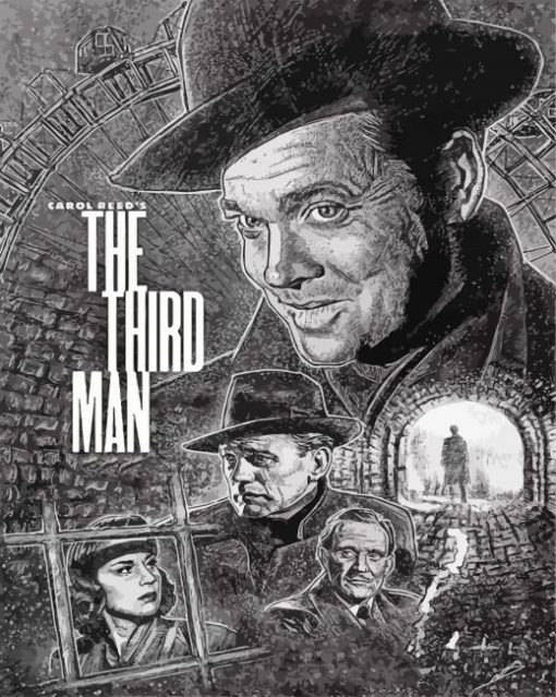 Black And White The Third Man Poster Diamond Painting