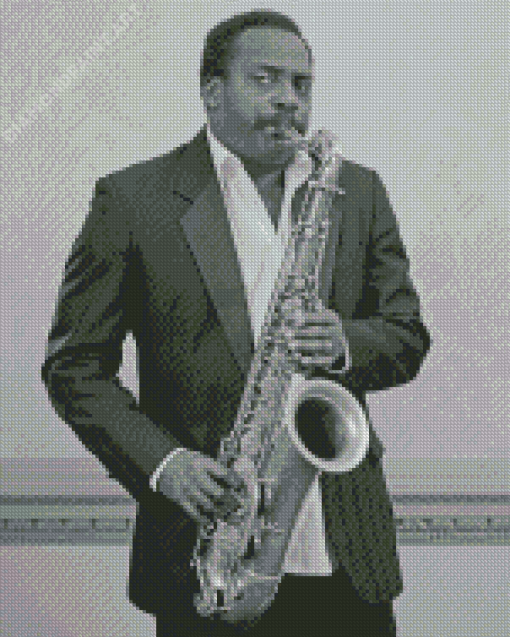 Black Saxophone Player Diamond Paintings