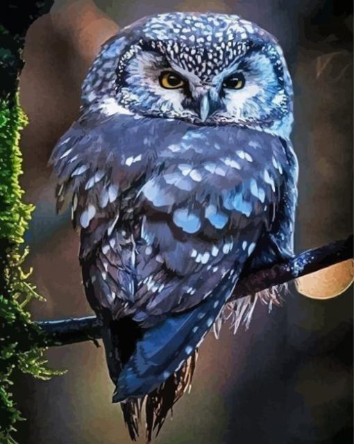 Blue Owl Diamond Painting