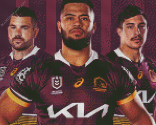 Brisbane Broncos Rugby League Players Diamond Painting