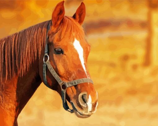 Brown Horse Head Diamond Painting