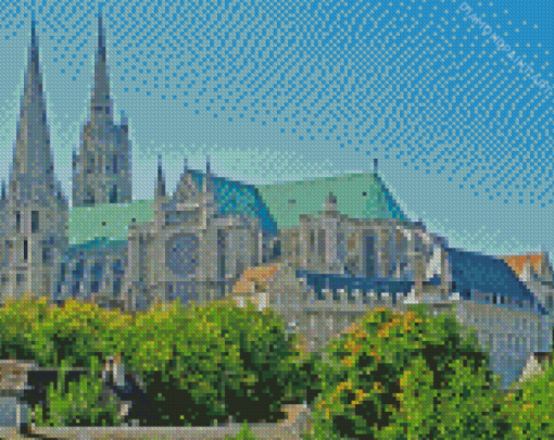 Chartres Cathedral Building In France Diamond Paintings