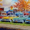 Classic Old Cars In Yard Diamond Paintings