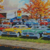 Classic Old Cars In Yard Diamond Paintings