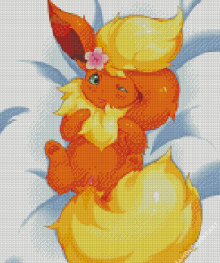 Cute Flareon Pokemon Species Diamond Painting