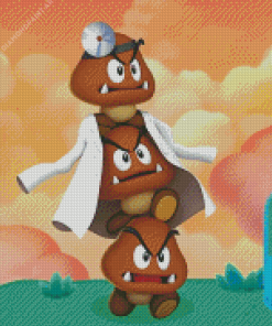 Dr Goomba Mario Diamond Painting