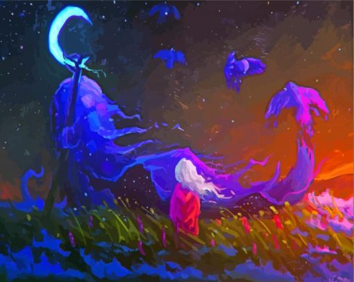 Fantasy Moon Spirit And Girl Art Diamond Painting