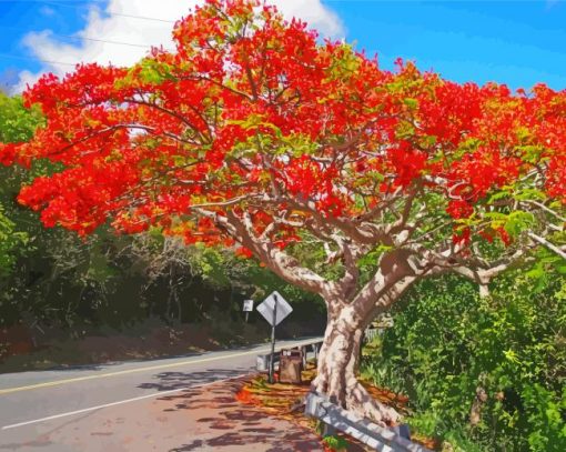 Flamboyant Tree Diamond Painting