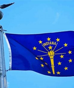 Flying Indiana Flag Diamond Painting