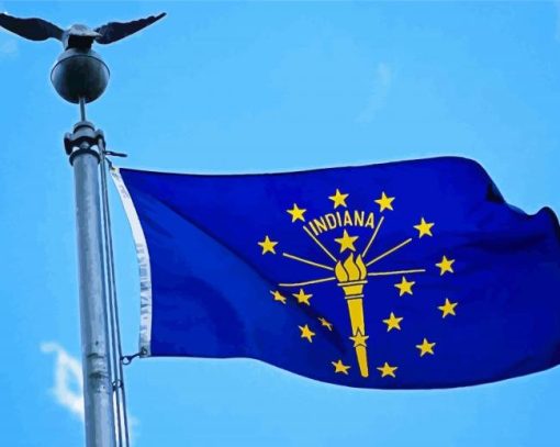 Flying Indiana Flag Diamond Painting