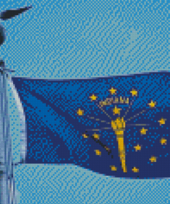 Flying Indiana Flag Diamond Painting