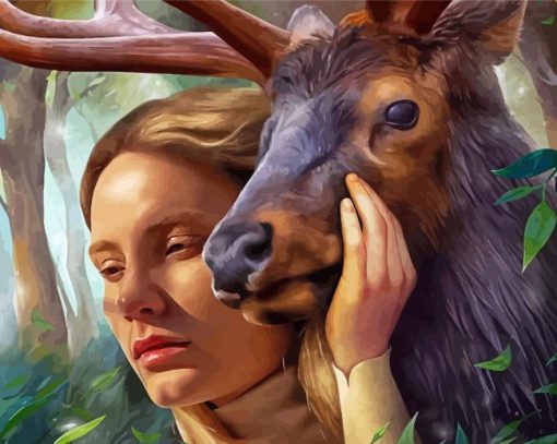 Girl And Deer Diamond Paintings