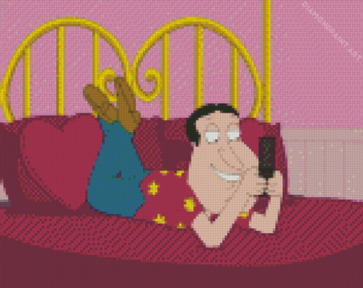 Glenn Quagmire Chatting On Phone Diamond Painting