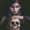 Gothic Girl Skull Diamond Paintings