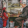 Grandpa In Workshop Art Diamond Painting