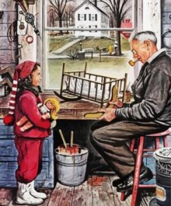 Grandpa In Workshop Art Diamond Painting