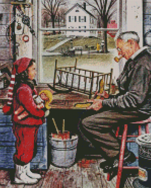 Grandpa In Workshop Art Diamond Painting