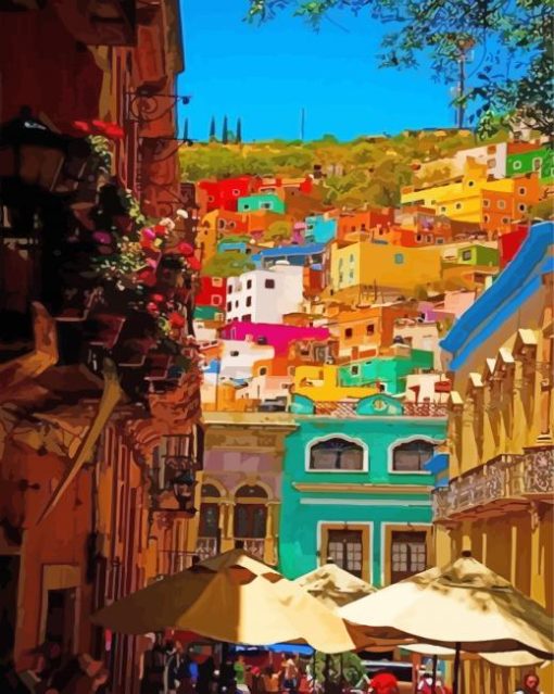 Guanajuato Colorful Houses Diamond Paintings