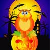 Halloween Owl On Pumpkin Diamond Painting