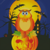 Halloween Owl On Pumpkin Diamond Painting