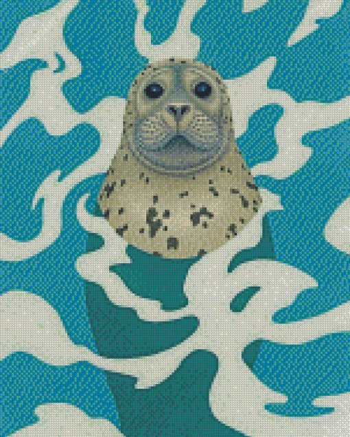 Harbor Seal Illustration Diamond Painting