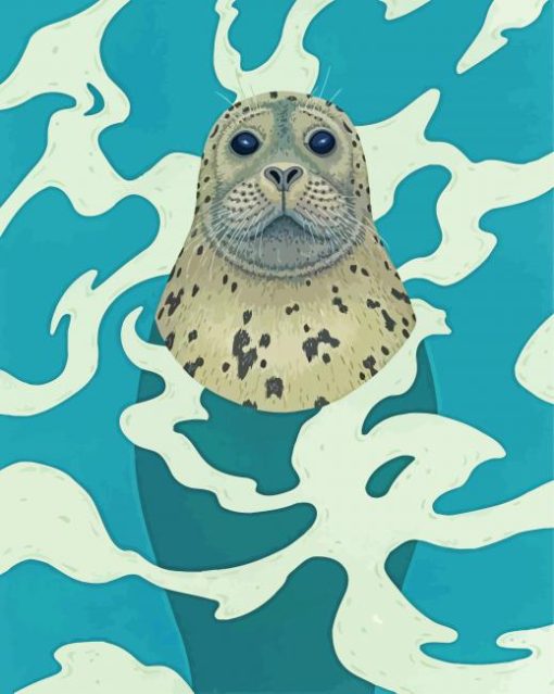 Harbor Seal Illustration Diamond Painting