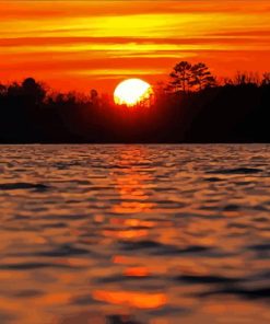 Heber Springs Lake At Sunset Diamond Painting