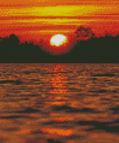 Heber Springs Lake At Sunset Diamond Painting