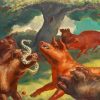 Hogs Killing A Snake John Steuart Curry Diamond Painting