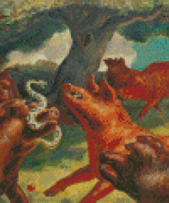 Hogs Killing A Snake John Steuart Curry Diamond Painting