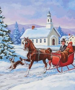 Horse And Sleigh Diamond Painting