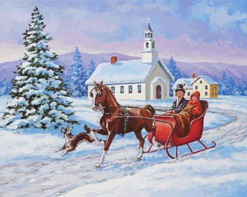 Horse And Sleigh Diamond Painting