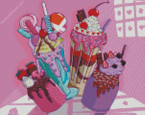 Illustration Milkshake Diamond Painting